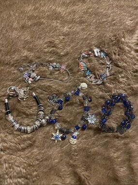 Blue Snowflake Charm Bracelet - Women Jewelry